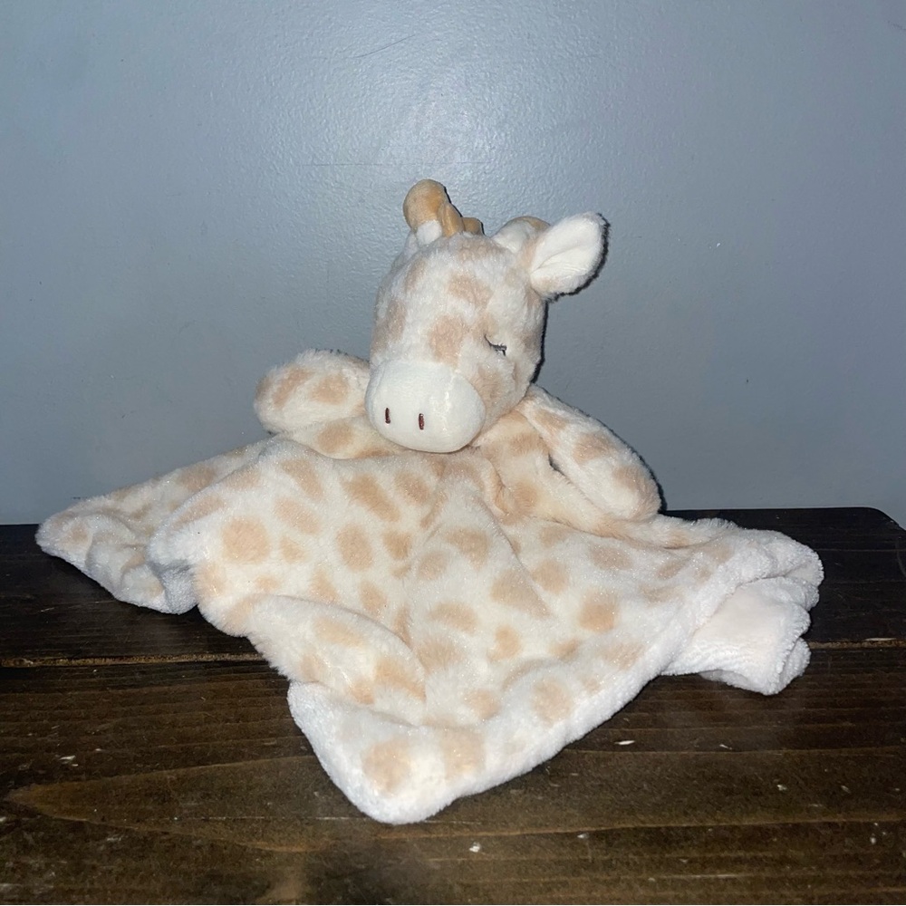 KELLYTOY BABY GIRAFFE TAN SECURITY BLANKET STUFFED RATTLE PLUSH